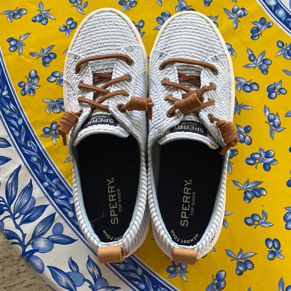Never worn Sperry Boat shoe, blue stripe